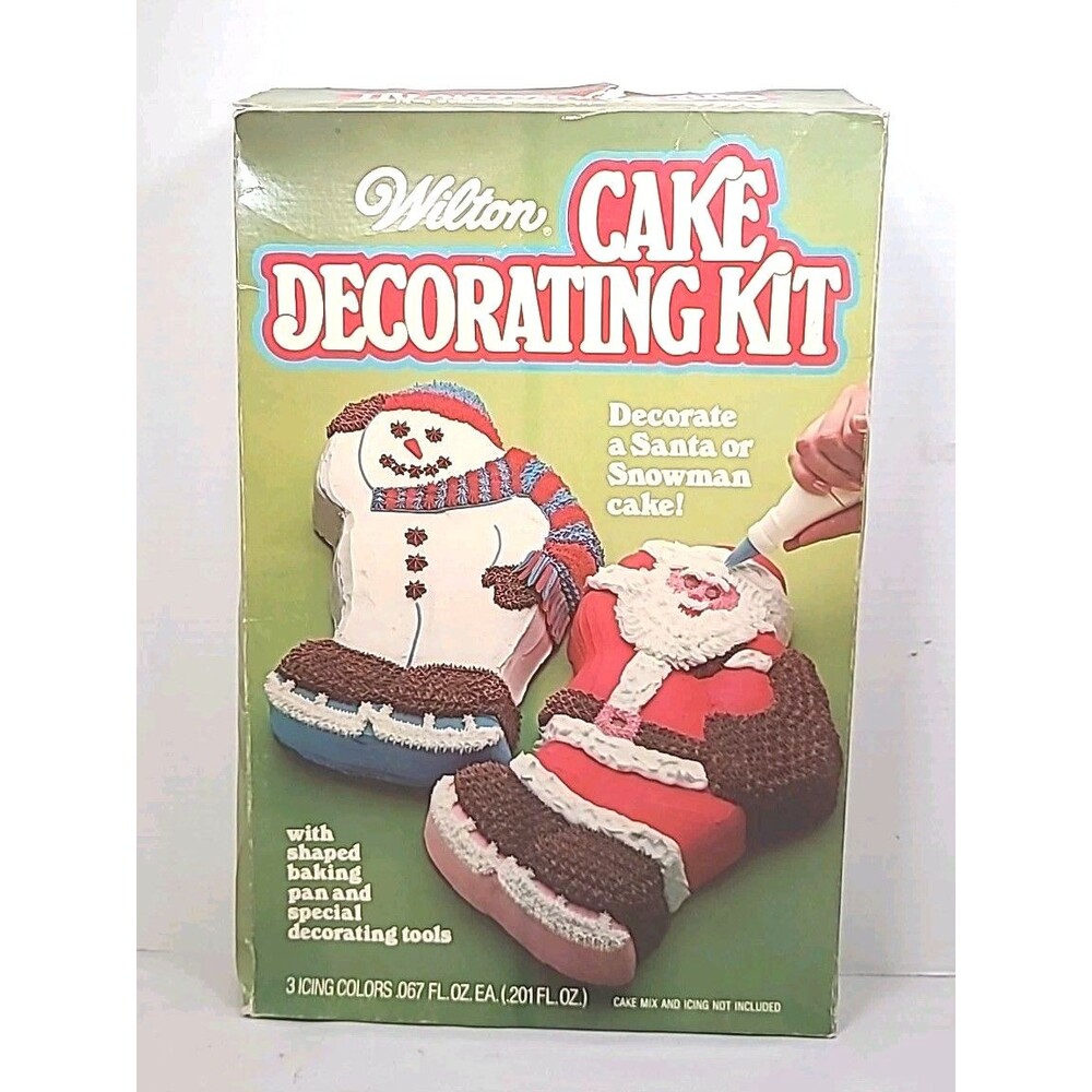 Wilton Cake Decorating Kit Santa Snowman Christmas Vintage 1978 Pan Only